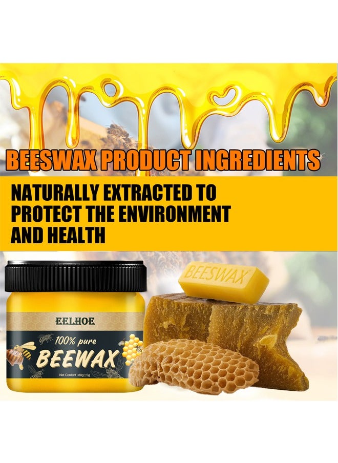 EELHOE 100% Pure Beewax，Natural Bee Wax For Furniture And Floor Repair，Furniture Care, Polishing Waterproof Anti-Cracking, Brightening Wood Floor Maintenance Beeswax 80g  - Image 2