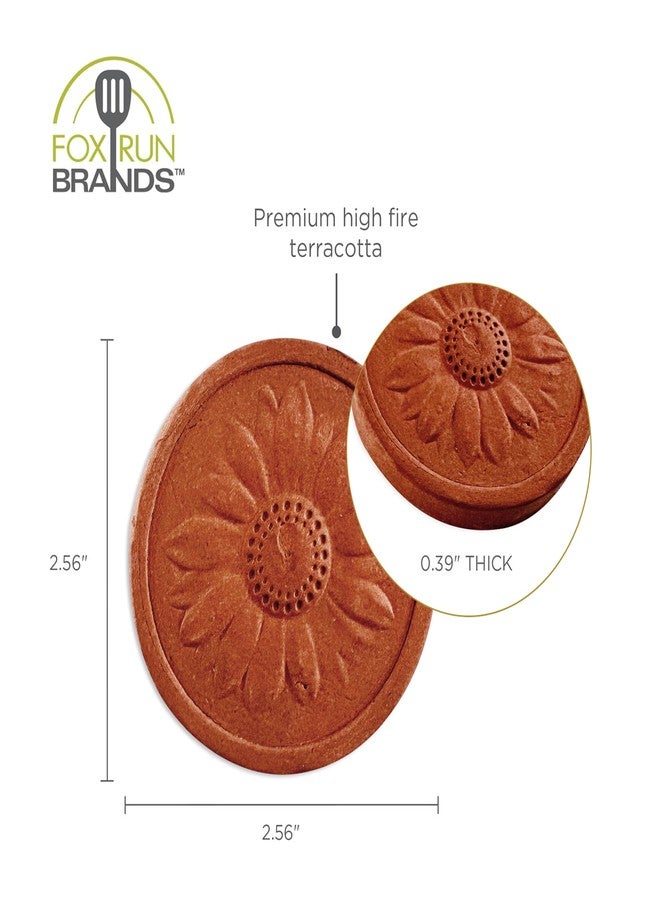 Fox Run Sunflower Brown Sugar Keepers, Set of 2 Terracotta Brown Sugar Savers - Image 4