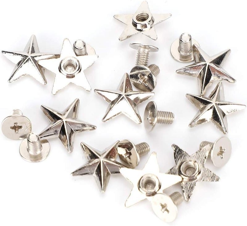 cheekyglo Star Shape Rivet Crafts Stud Button Zinc Alloy Rivet for Shoes Bags Leather Craft Clothing Decoration(Silverï¼\u2030 - Image 1