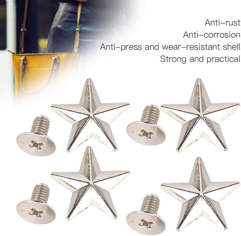 cheekyglo Star Shape Rivet Crafts Stud Button Zinc Alloy Rivet for Shoes Bags Leather Craft Clothing Decoration(Silverï¼\u2030 - Image 2