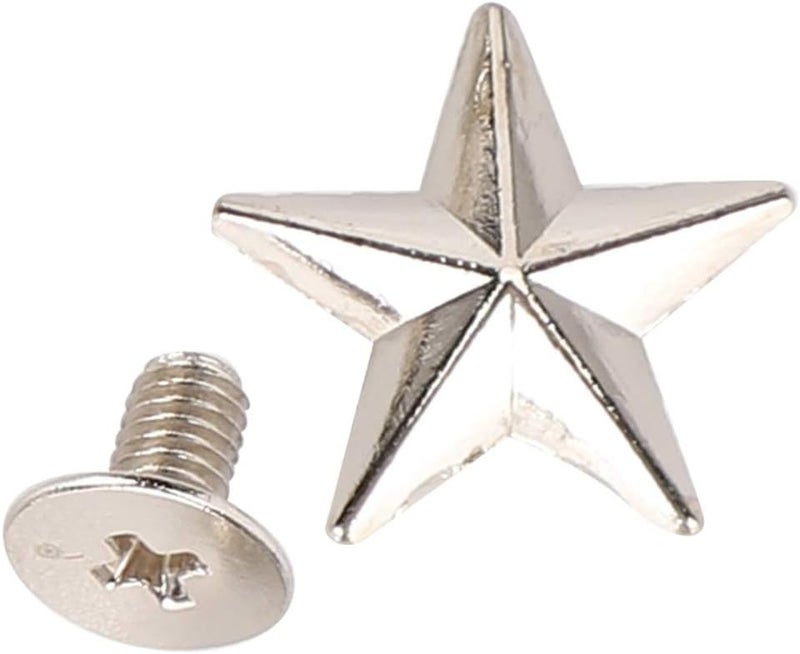 cheekyglo Star Shape Rivet Crafts Stud Button Zinc Alloy Rivet for Shoes Bags Leather Craft Clothing Decoration(Silverï¼\u2030 - Image 4