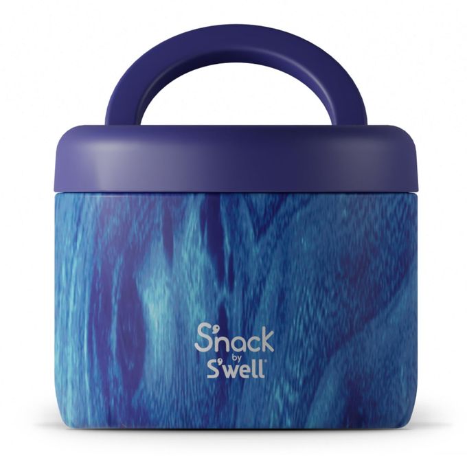 S'well S'nack by S'well Stainless Steel Food Container, 24 Oz, Azure Forest, Double-Layered Insulated Bowls, BPA-Free - Image 1