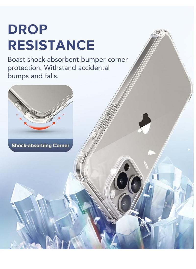 Raxoom ELTRAZONE 6.1" Clear Case for iPhone 15 Pro â€“ Includes 2x Screen & Camera Lens Protectors, Non-Yellowing Slim Shockproof Hard Cover for Women - Image 3