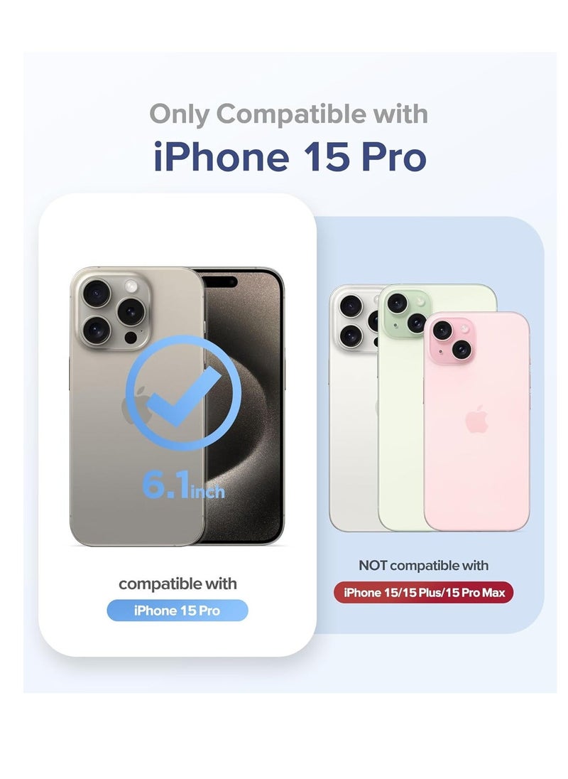 Raxoom ELTRAZONE 6.1" Clear Case for iPhone 15 Pro â€“ Includes 2x Screen & Camera Lens Protectors, Non-Yellowing Slim Shockproof Hard Cover for Women - Image 2