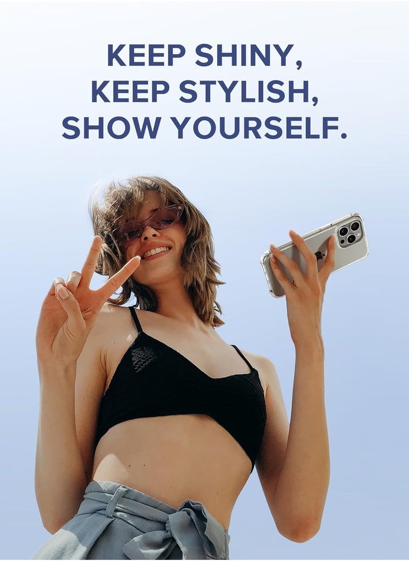 Raxoom ELTRAZONE 6.1" Clear Case for iPhone 15 Pro â€“ Includes 2x Screen & Camera Lens Protectors, Non-Yellowing Slim Shockproof Hard Cover for Women - Image 4