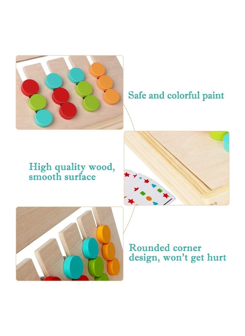 Y&D - Montessori Learning Toys, Wooden Slide Puzzle, Color and Shape Matching Brain Teasers Logic Game, Logical Thinking Training Teaching Aids, Preschool Educational Toys for Kids Boys Girls Age 3-7 - Image 1