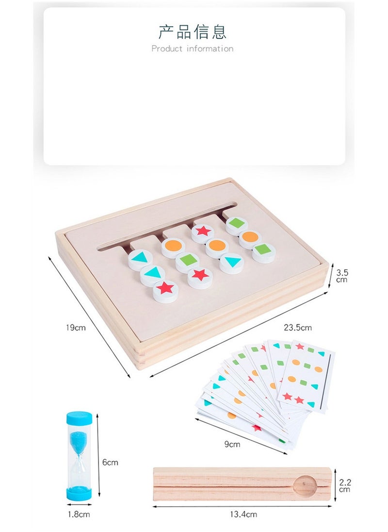 Y&D - Montessori Learning Toys, Wooden Slide Puzzle, Color and Shape Matching Brain Teasers Logic Game, Logical Thinking Training Teaching Aids, Preschool Educational Toys for Kids Boys Girls Age 3-7 - Image 1