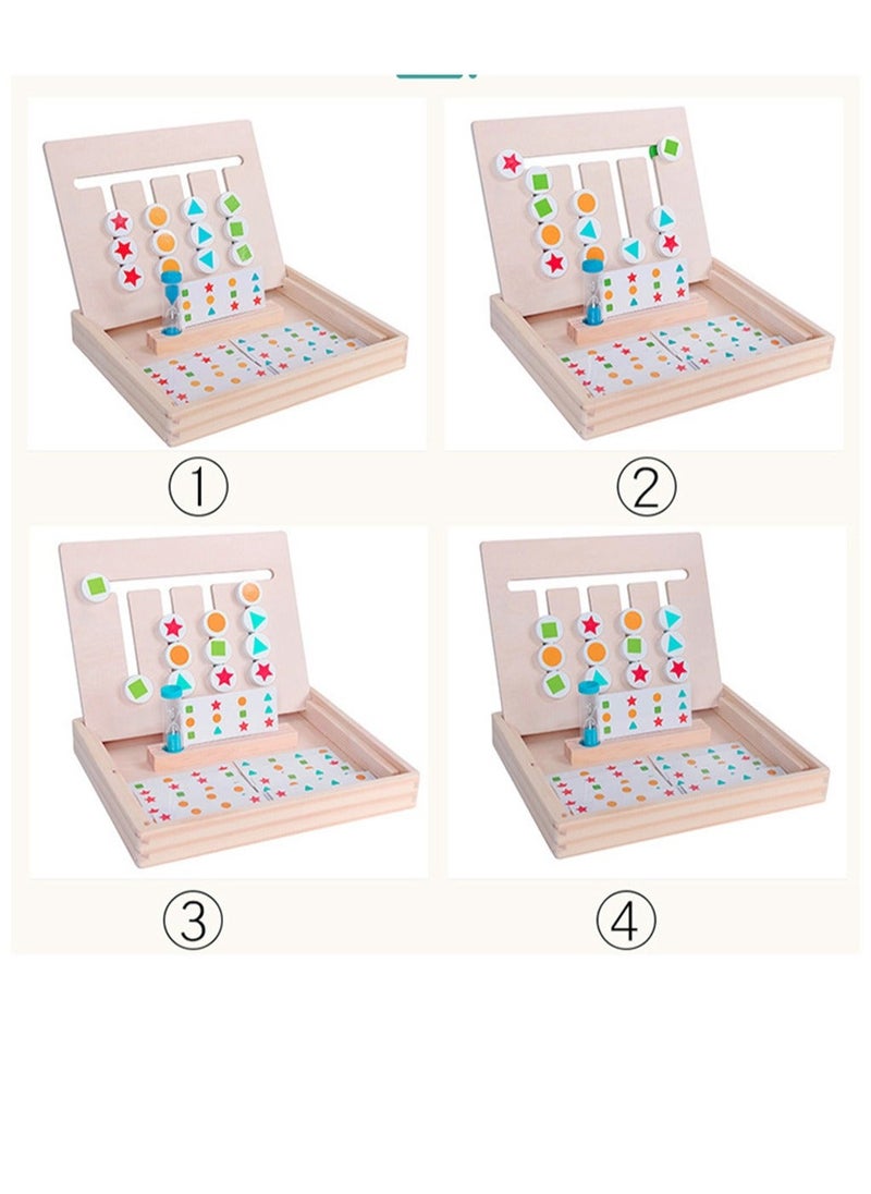 Y&D - Montessori Learning Toys, Wooden Slide Puzzle, Color and Shape Matching Brain Teasers Logic Game, Logical Thinking Training Teaching Aids, Preschool Educational Toys for Kids Boys Girls Age 3-7 - Image 1