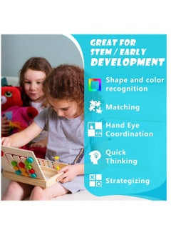 Y&D Montessori Learning Toys, Wooden Slide Puzzle, Color and Shape Matching Brain Teasers Logic Game, Logical Thinking Training Teaching Aids, Preschool Educational Toys for Kids Boys Girls Age 3-7  - Image 3