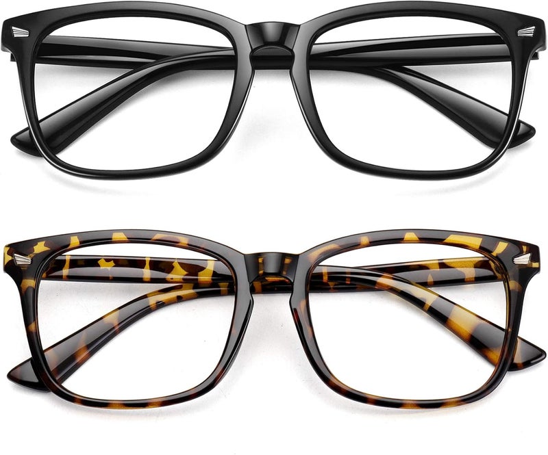 WOWSUN Unisex Stylish Nerd Non-prescription Glasses, Clear Lens Eyeglasses Frames, Fake Glasses - Image 1