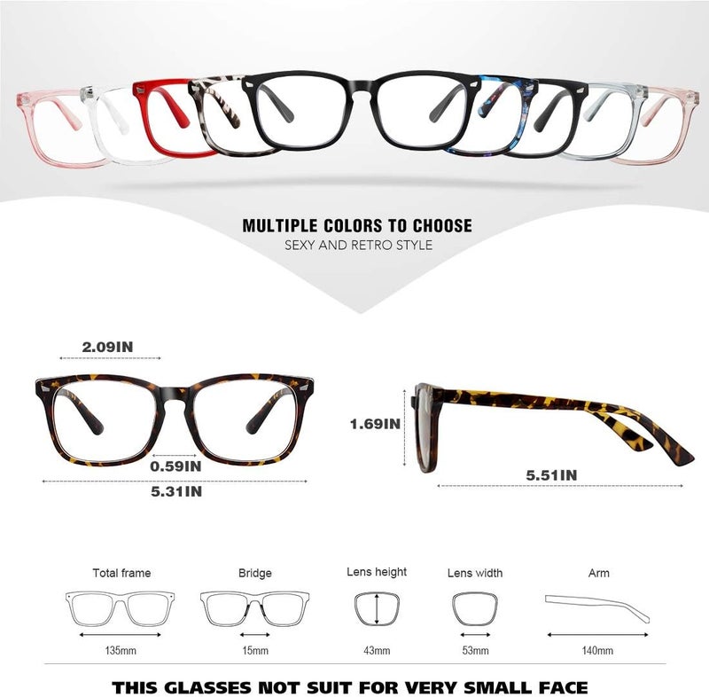 WOWSUN Unisex Stylish Nerd Non-prescription Glasses, Clear Lens Eyeglasses Frames, Fake Glasses - Image 5