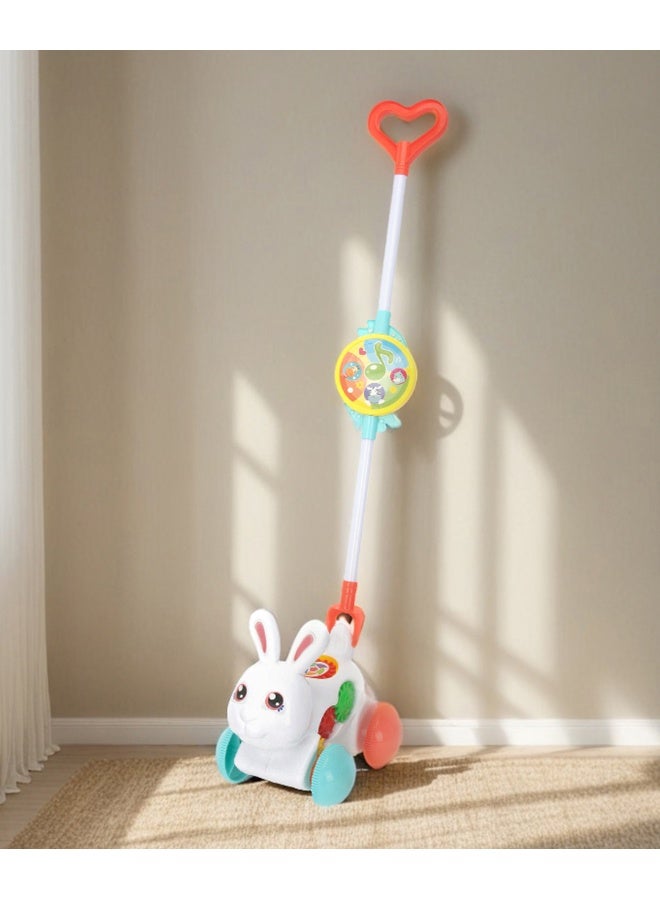 Fab N Funky Cute Rabbit on Wheels Push Along Toy - 2 Pieces - Image 1