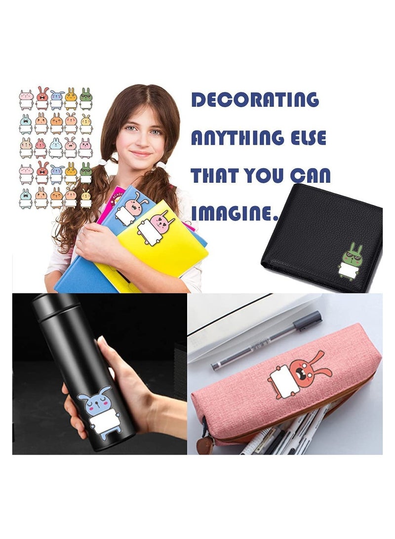 KASTWAVE Name Tags Stickers for Kids, 30 Pcs Cute Bunny Shape Name Tags Labels, Cute Cartoon Incentive Stickers for Kids Teacher School Home Classroom Supplies - Image 2