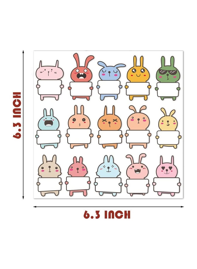 KASTWAVE Name Tags Stickers for Kids, 30 Pcs Cute Bunny Shape Name Tags Labels, Cute Cartoon Incentive Stickers for Kids Teacher School Home Classroom Supplies - Image 4