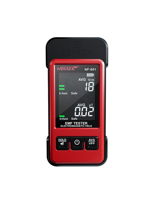 NOYAFA NF-601 Handheld Radiation Detector Geiger Counter Meter Electromagnetic Radiation Tester Dosimeter Multifunctional Electric Field Magnetic Field Radiation Detector with Sound and Light Alarm