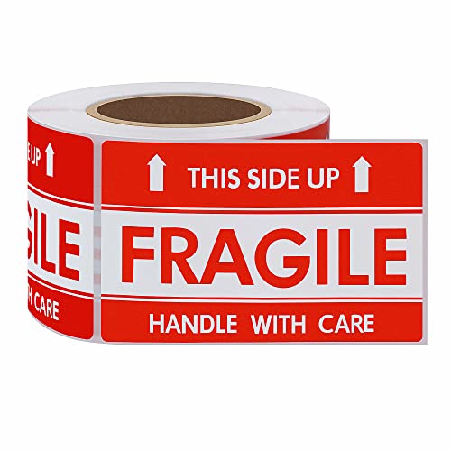 Hybsk This Side Up Fragile Stickers 2x3 Inch Handle with Care Shiping and Packing Warning Adhesive Label 300 Per Roll (2x3 inch) - Image 4