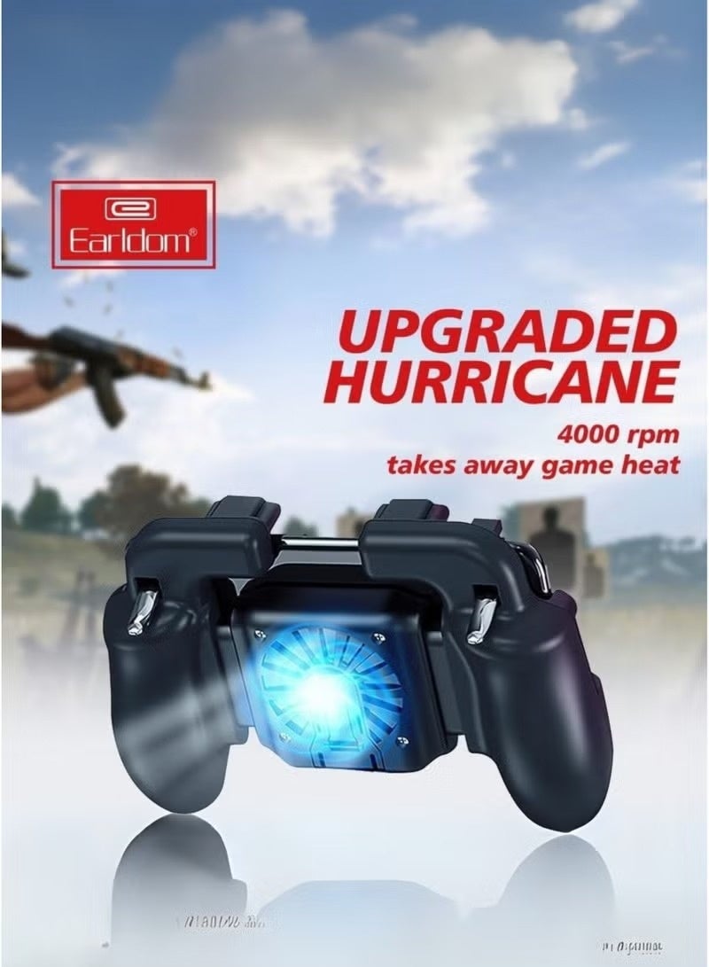 Earldom Mobile Game Controller with Cooling Fan & Triggers Joystick – Gaming Grip Gamepad for PUBG, Call of Duty, Fortnite – Compatible with iPhone 14/13/12/11, Samsung Galaxy S23/S22/S21, Xiaomi, OnePlus & 4.7-7” Android iOS Phones - Image 3