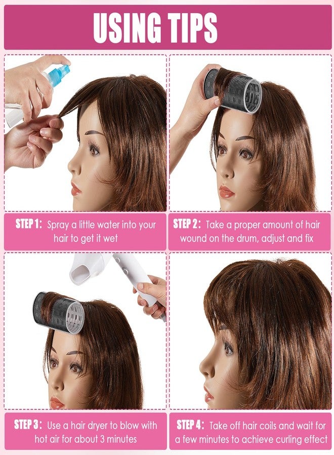 WILLBOND 4 Pcs Long Hair Rollers for Bangs Aluminum Core Curlers Thermal Self Grip Roller for Long and Medium Hair Women Hairstyle(4.7 x 2 Inch,Black) - Image 3