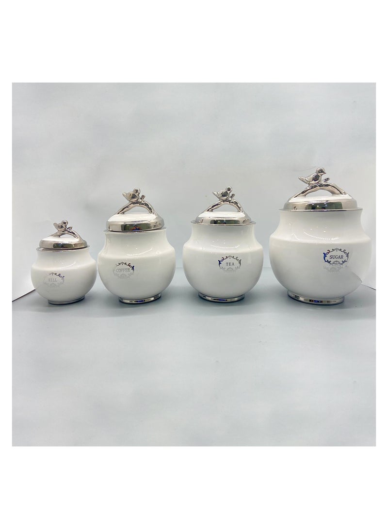 Storage jars set, multi-use, elegant modern design, 4 pieces