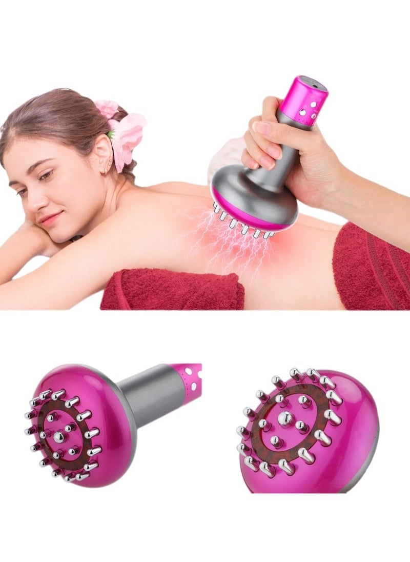 Ru syanl Cellulite Massager Electric Meridian Brush Micro-Electric Heating Health Scraping Device Slimming Body Brush for Cellulite Remover Exfoliating  - Image 1