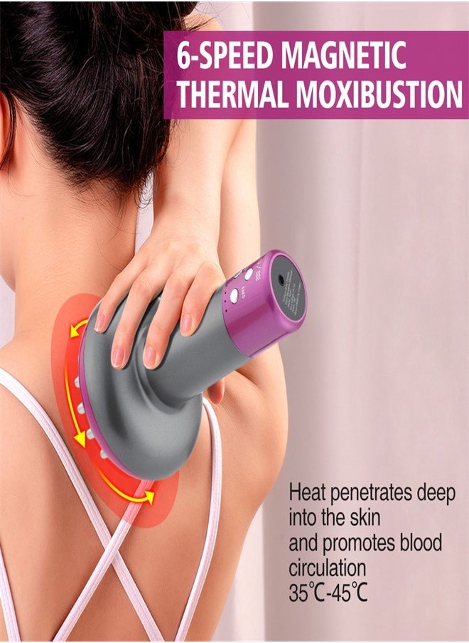 Ru syanl Cellulite Massager Electric Meridian Brush Micro-Electric Heating Health Scraping Device Slimming Body Brush for Cellulite Remover Exfoliating  - Image 5