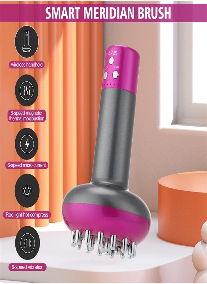 Ru syanl Cellulite Massager Electric Meridian Brush Micro-Electric Heating Health Scraping Device Slimming Body Brush for Cellulite Remover Exfoliating  - Image 3