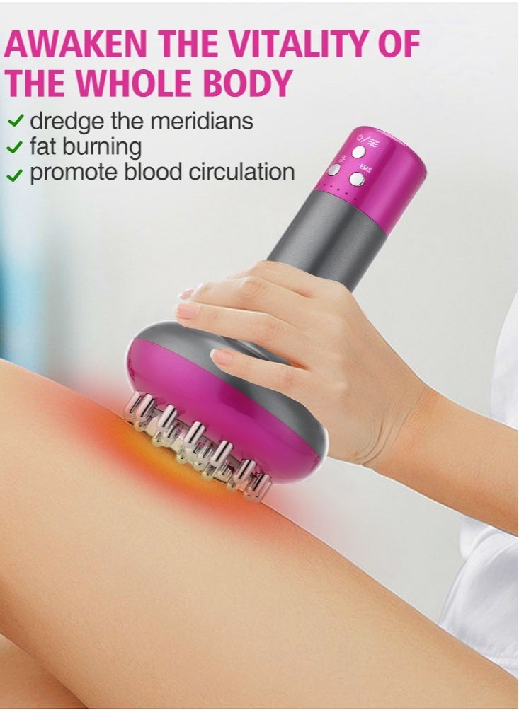 Ru syanl Cellulite Massager Electric Meridian Brush Micro-Electric Heating Health Scraping Device Slimming Body Brush for Cellulite Remover Exfoliating  - Image 4