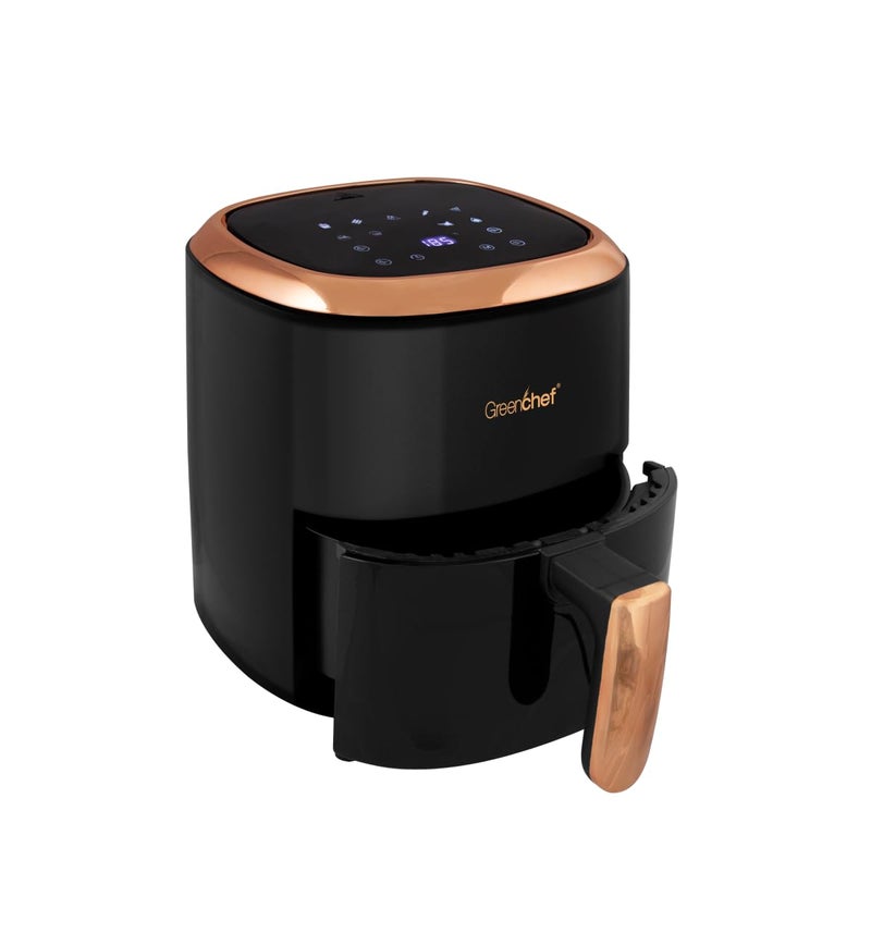Greenchef Digital Air Fryer Frizzle with Touch Panel, uses up to 90% less fat, 8 Pre-set Menu, 1200W, 4.2 Liter (Black), Large - Image 1