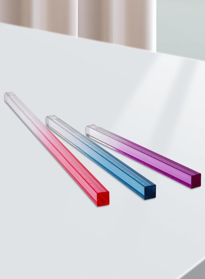 Honagu 3 Pack Acrylic Clear Rulers, Color Transparent Plastic Ruler, Measuring Tools for Student School Home Office, Three-Dimensional Ruler, Metric Units（Pink Sky Blue Purple） - Image 5