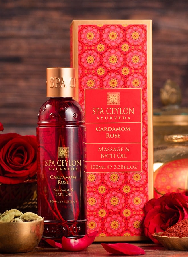 spa ceylon Cardamom Rose Massage & Bath Oil for Soothing Body Ritual | Natural Massage Oil | Ayurveda | 100ml - Image 2