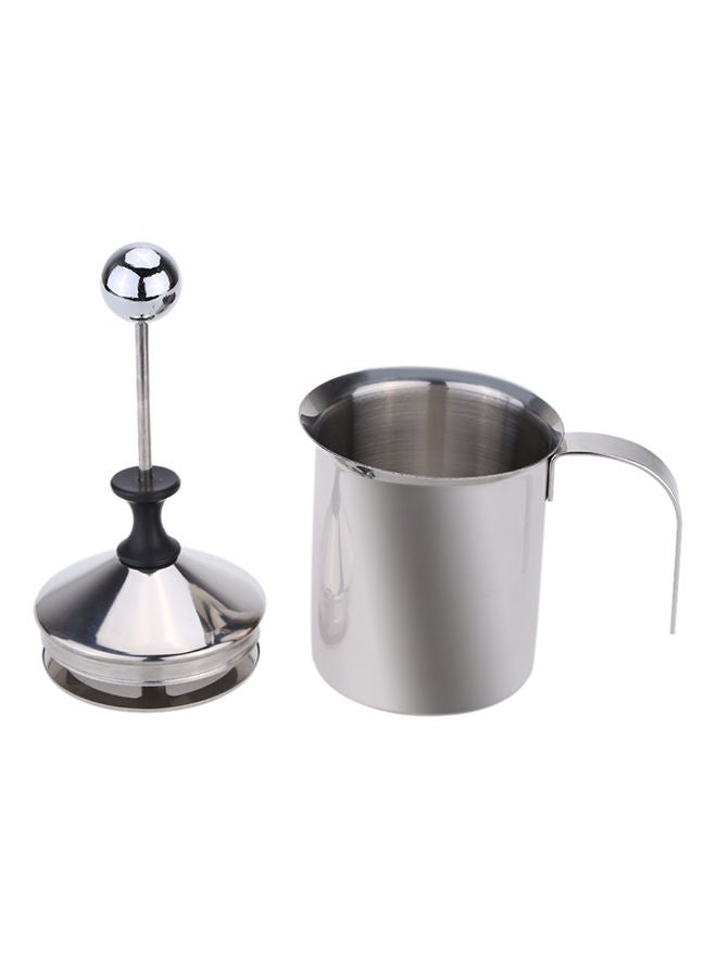 NIBEMINENT Stainless Steel Milk Coffee Frother Silver 17 x 9.3 13centimeter - Image 1