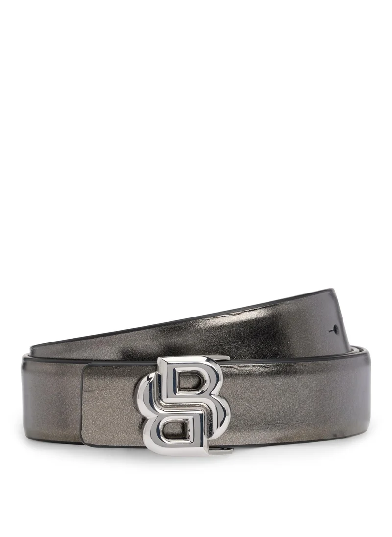 بوس Reversible belt in leather with Double B monogram buckle