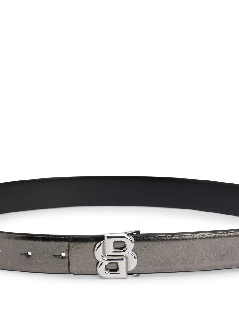 BOSS Reversible belt in leather with Double B monogram buckle