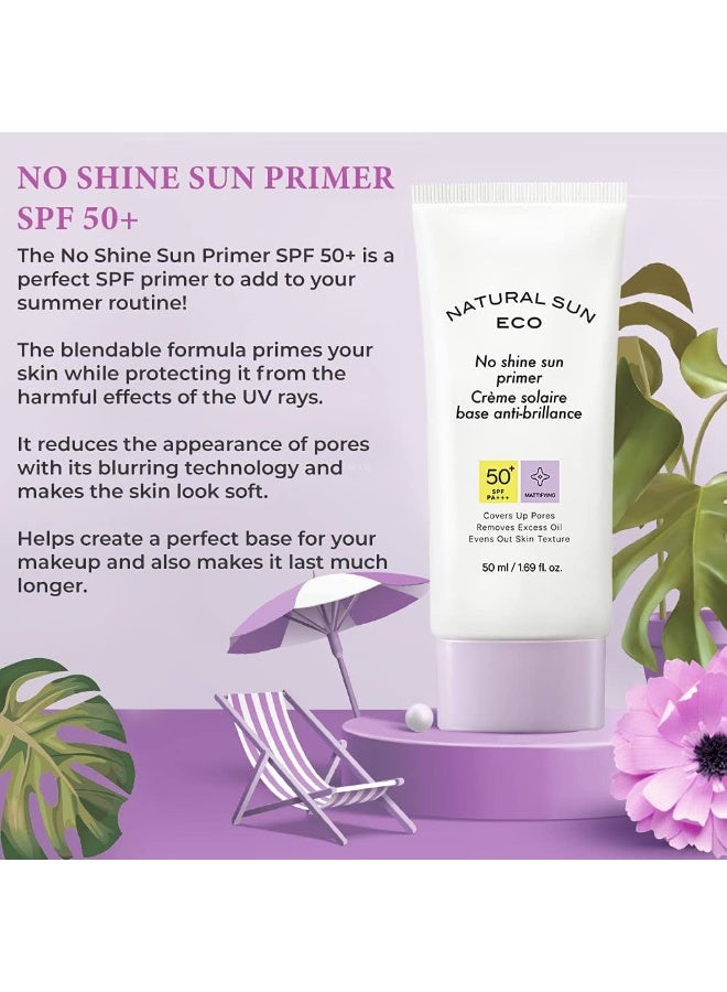 THEFACESHOP The Face Shop No Shine Sun Primer Spf 50+ With 2% Zinc Oxide & Squalane Sensitive, Unisex Sunscreen With Spf 50+ Pa +++| Oil Free, Blue Light & Digital Devices, 50Ml - Image 3