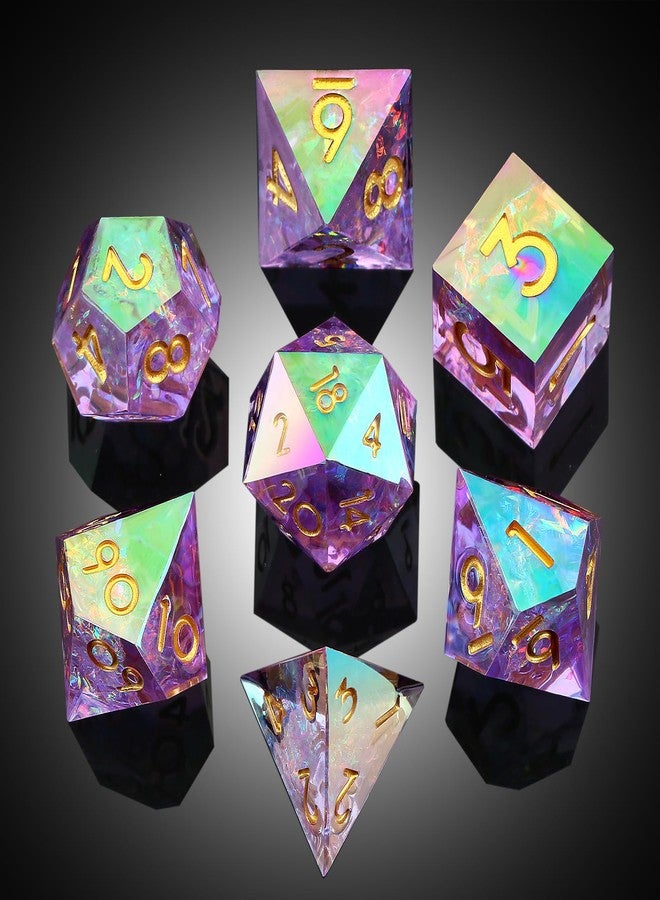DNDND Iridescent Plating Lilac Sharp D&D Dice, DNDND Handmade DND Resin Sharp Edge D&D Die with Gift Case for Dungeons and Dragon Tabletop Games (Iridescent Plating Lilac) - Image 5