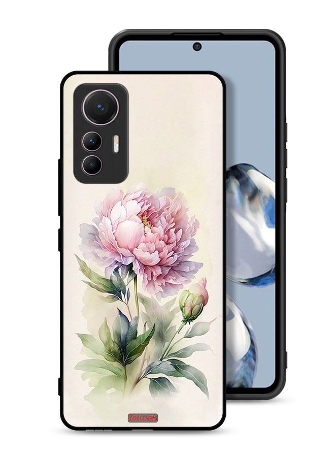 Tolwak Xiaomi 12 Lite Protective Case Cover Watercolor Rose Paint Art - Image 1
