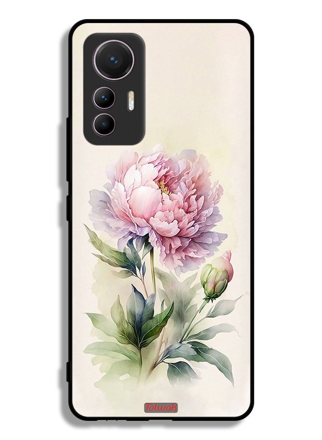 Tolwak Xiaomi 12 Lite Protective Case Cover Watercolor Rose Paint Art - Image 2