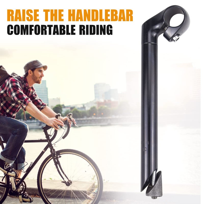 WEEROCK Bike Stem 25.4mm*22.2mm Aluminum Alloy and Steel Gooseneck Shape 220mm Length Bicycle Stemï¼ŒBlack - Image 4