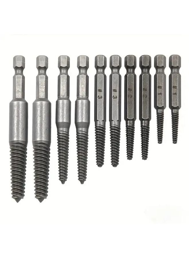 10 قطعة مجموعة أدوات ميكانيكية يدوية لاستخراج البراغي الثقيلة بمقبض سداسي - Image 1