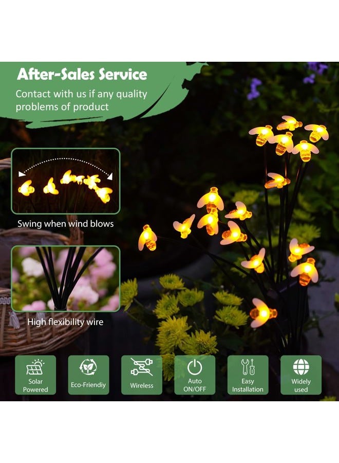 Nacome Solar Swaying Bee Lights - 2 Pack, Yellow, Garden Decor, Outdoor Yard Patio Landscape Decoration - Image 5