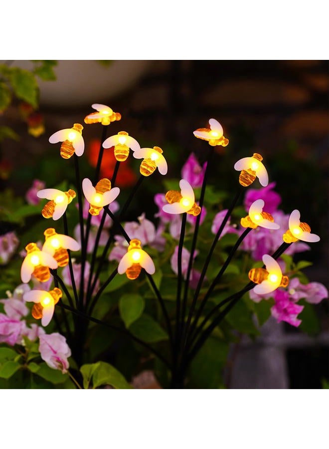 Nacome Solar Swaying Bee Lights - 2 Pack, Yellow, Garden Decor, Outdoor Yard Patio Landscape Decoration - Image 1