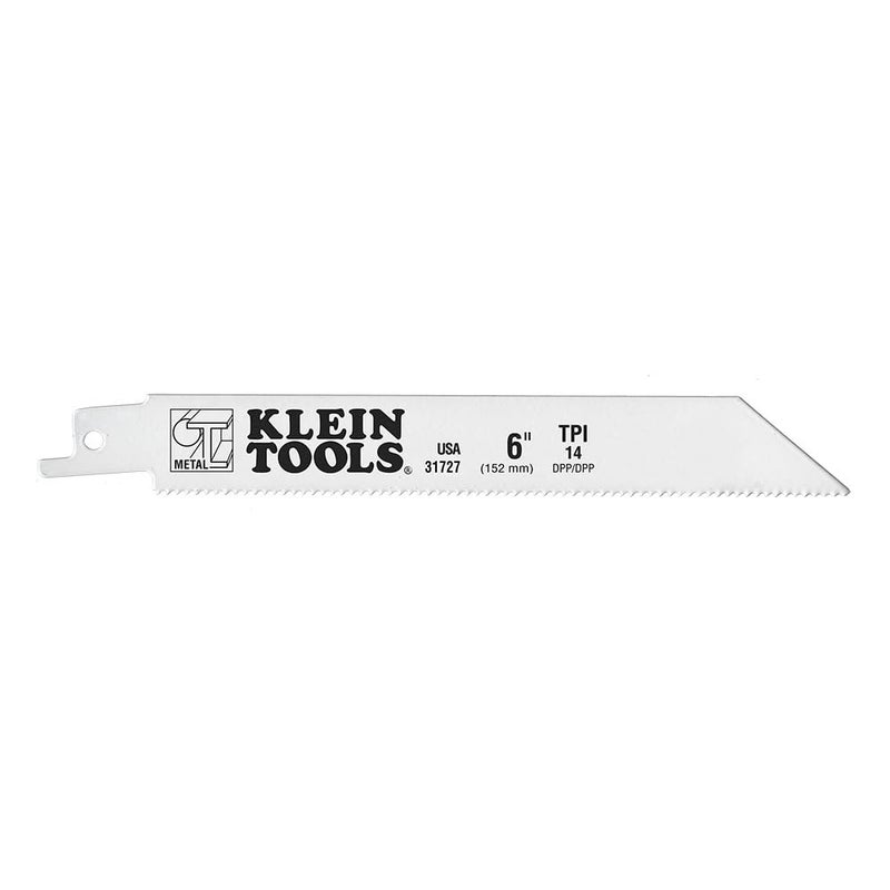 Klein Tools 31727 Reciprocating Saw Blades 14 TPI 6Inch 5Pack Made in USA