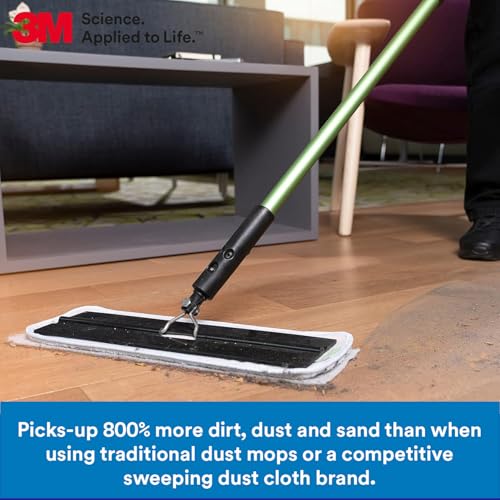 3M Easy Trap Sweep and Dust Sheets, 1 Roll of 250 8" x 6" Sheets, Disposable Easy Sweep Floor Duster, Picks Up 8x More Dirt, Dust, Sand, Hair, Works on Dry or Wet Surfaces, 55654W - Image 5