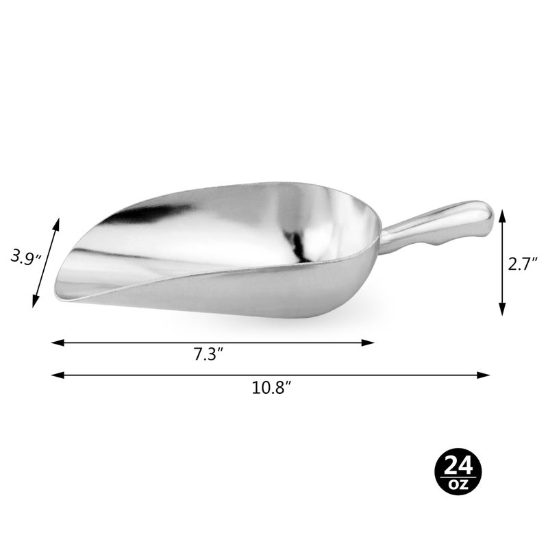 New Star Foodservice مغرفة آيس فلوور من الألمنيوم المصبوب بقاعدة دائرية من نيو ستار فود سيرفيس 34547، سعة 24 أونصة، فضي (غسل يدوي فقط) - Image 2