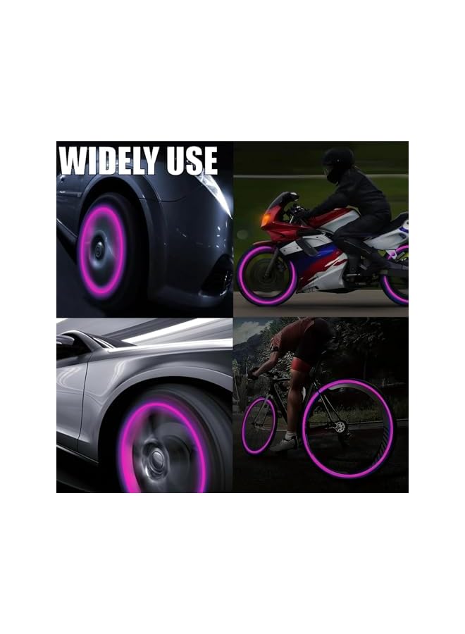 S-TOP 8PCS Fluorescent Tire Valve Stem Caps, Luminous Car Tire Air Cap, Corrosion Resistant Leak-Proof Wheel Valve Cover, Universal for Cars, Trucks, Bikes, Motorcycles, Bicycles(Pink&Blue) - Image 4