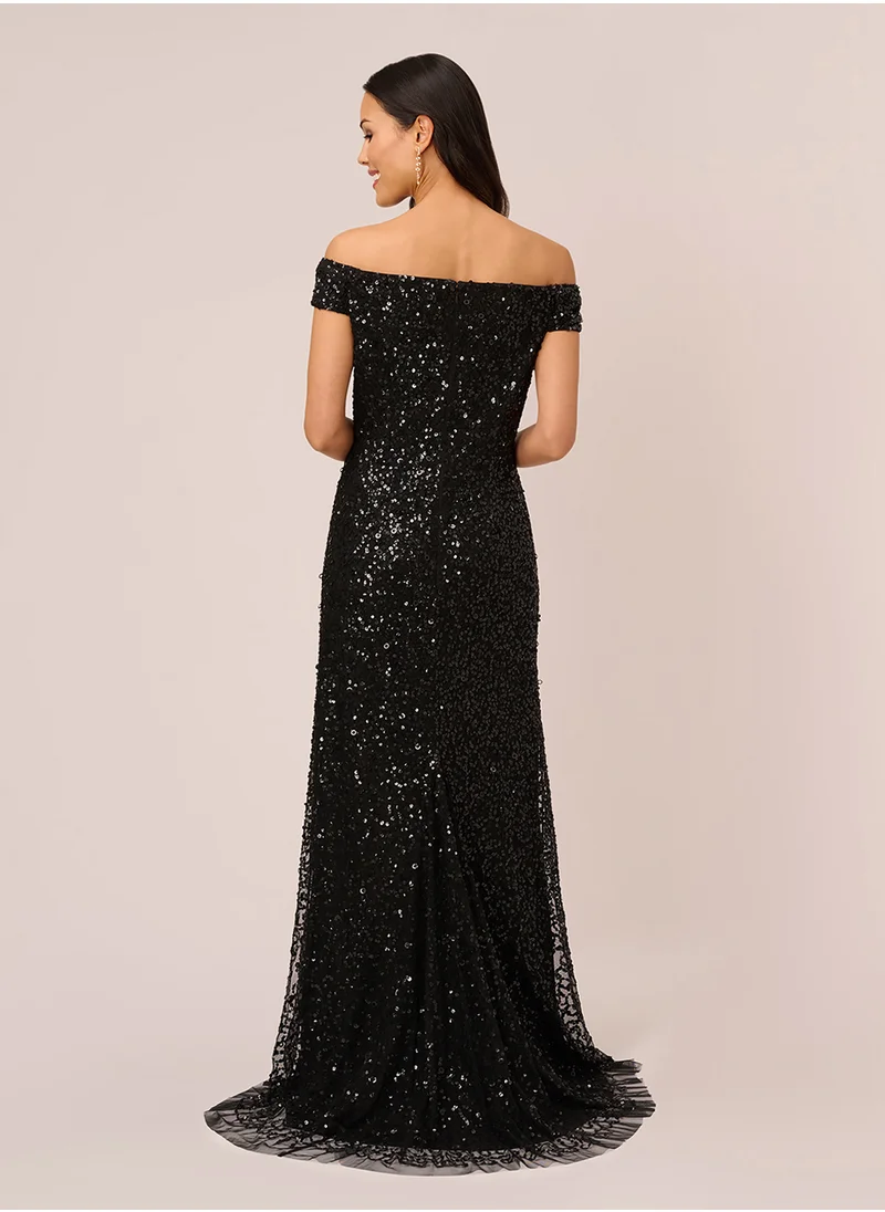 ادريانا بابيل Bardot Sequin Maxi Dress