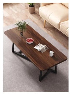 AGD Rectangular Coffee Table with Steel Frame Legs and Stylish Large Desktop, Stable Load-bearing Light Luxury Creative Tea Table, Suitable for Living Room, Office and Reception Room 120 x 60 x 45 cm  - Image 1