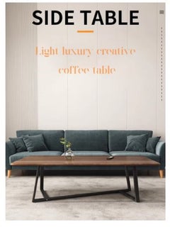 AGD Rectangular Coffee Table with Steel Frame Legs and Stylish Large Desktop, Stable Load-bearing Light Luxury Creative Tea Table, Suitable for Living Room, Office and Reception Room 120 x 60 x 45 cm  - Image 2