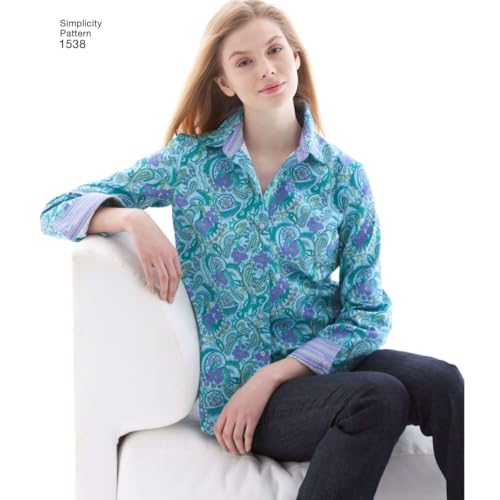 Simplicity 1538 Women's Button Up Shirt Sewing Patterns, Sizes 6-14 - Image 3