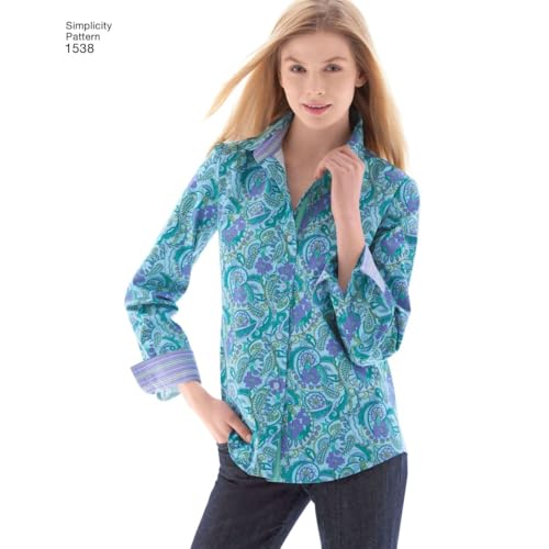 Simplicity 1538 Women's Button Up Shirt Sewing Patterns, Sizes 6-14 - Image 2